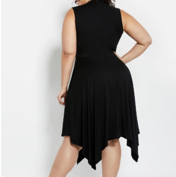 Mock Neck Handkerchief Dress - Picture 2 of 2